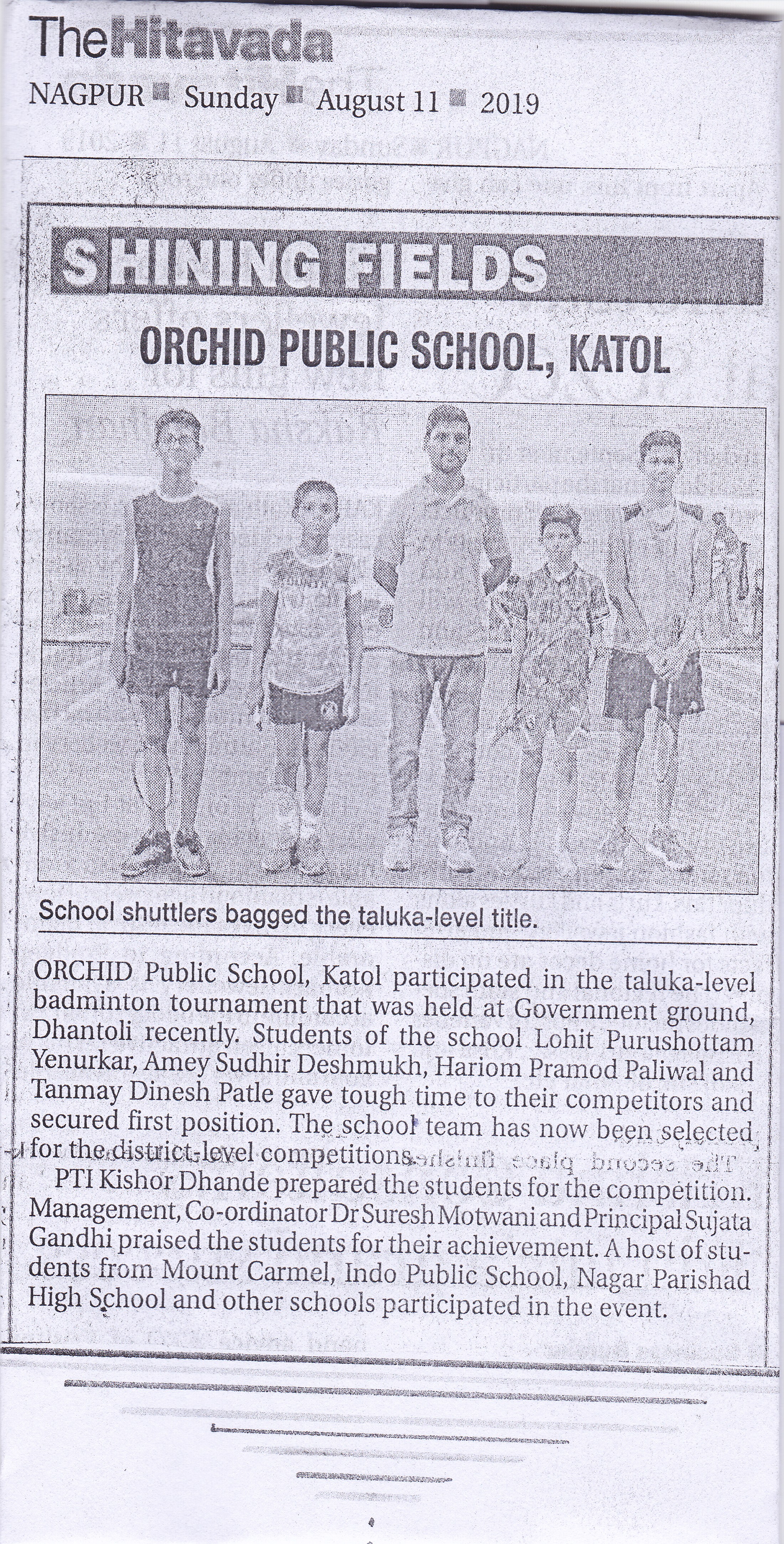 Shuttlers Bagged The Taluka Level Title.